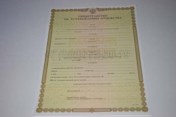Свидетельство об Установлении Отцовства 2022г в Мурманске