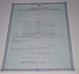 Свидетельство об Усыновлении 2016г в Мурманске